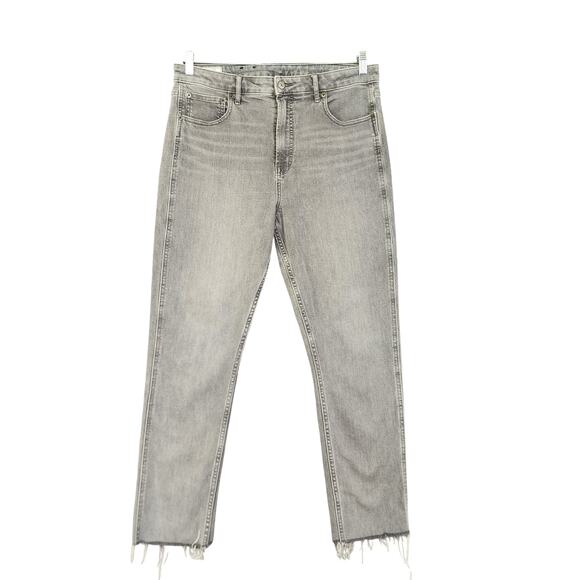 GAP Womens Vintage Slim Sky High Rise Ankle Jeans Size 32 Sky Gray Raw Hem - Picture 1 of 14
